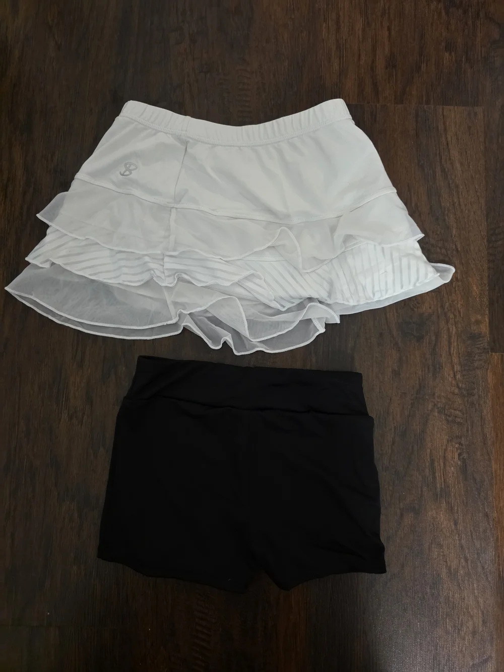 SofiBella White Ruffled Layered Skort And Cat & Jack Black Shorts Size 8